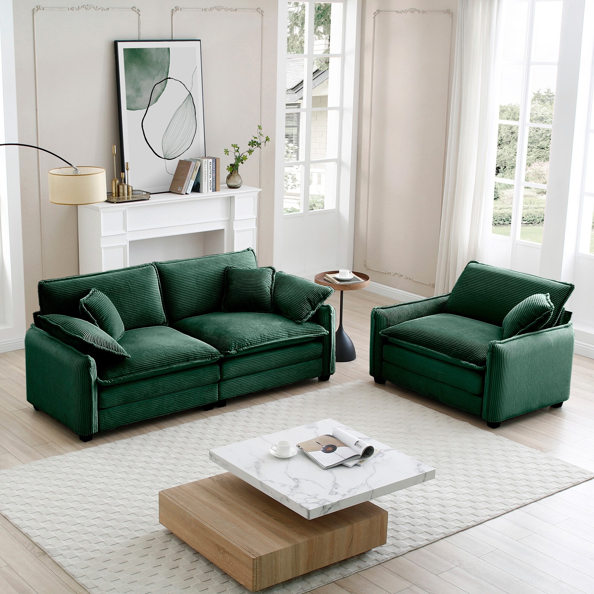 2+1Seater Flexible Combinations Sofa Set with Removable Armrests